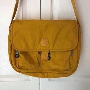 Kipling mustard yellow messenger bag